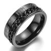 Adreamz 8mm Black Spinner Cuban Chain Viking Runes Stainless Steel Rotatable Rings for Anxiety Relief Wedding Band for Men Women 11 view 1