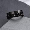Adreamz 8mm Black Spinner Cuban Chain Viking Runes Stainless Steel Rotatable Rings for Anxiety Relief Wedding Band for Men Women 11 view 2