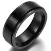 Adreamz 8mm Black Brushed 316L Stainless Steel Spinner Anxiety Fidget Ring For Men Women Comfort Wedding Band 12 view 1