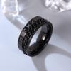 Adreamz 8mm Black Spinner Cuban Chain Viking Runes Stainless Steel Rotatable Rings for Anxiety Relief Wedding Band for Men Women 8.5 view 3