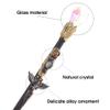 Bubbmi Crystal Magic Wand, Gemstone Wizard Witch Sorcerer Wands Costume Props Cosplay Party Accessories with Gift Box (White 3) view 2
