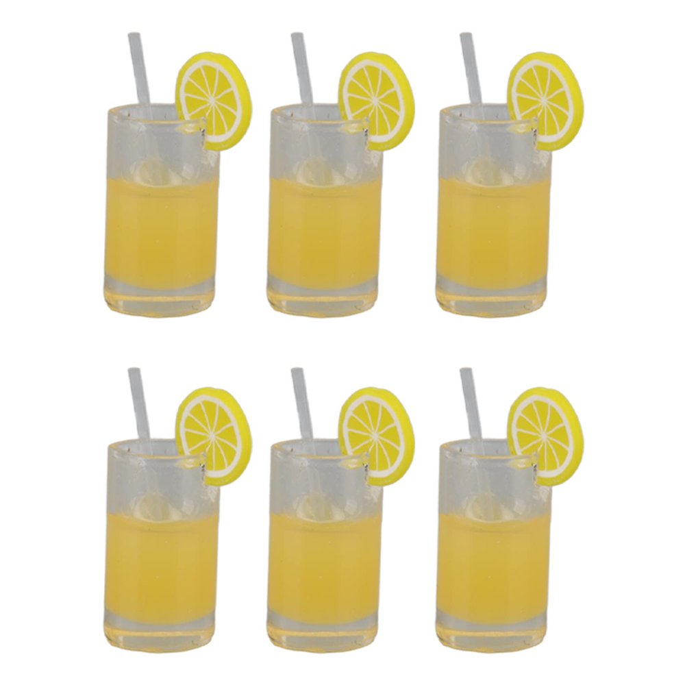 Agatige 20pcs Dollhouse Lemonade Cup, Simulation Miniature Lemon Beverages Cups Food Drinks Supplies for 1:12 1: 6 Dollhouse