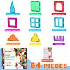 OugerToy Magnetic Building Tiles for Kids,64 PCS Educational Magnetic Stacking Blocks for Boys Girls, Magnets Construction Toys,Stem Preschool Kindergarten Learning Toys view 2