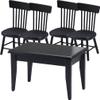 Black Chairs 5Pcs Miniature Table and Chairs Mini Dining Table Set for 4 Doll House Miniature Furniture and Accessories Furniture view 2
