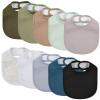 10 Pack Cotton Snap Bibs for Baby Boy Girl, Super Soft Drool Bibs for Teething and Feeding view 1