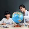 OLOTU Globe Classic Newest Embossed World Globe with Wood Base Rustic Decorative Desktop Globe Geographical Globe Kids Globe 12.5 Inch Globe for Decor view 3