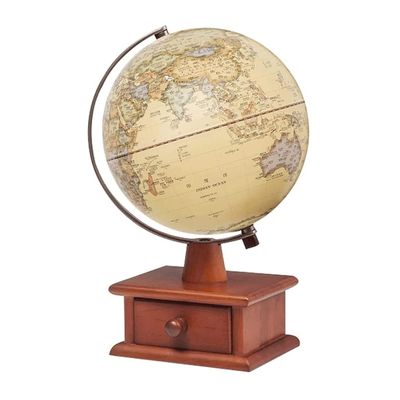 OLOTU Globe Geographical World Earth Ceremony with A Wooden Rack Children to Light Up The World Gecest, Retro World Globally 20 Cm /7.8 Inches Globe for Decor