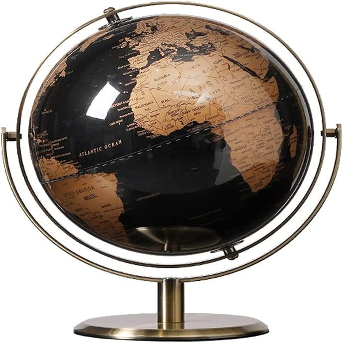 Globe Premium World Globe with Metal Stand and Black Sea Educational Geographic Globe 2 Pack for Home, Office and Classroom Globe for Decor