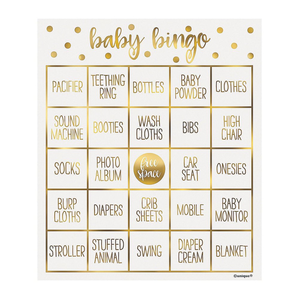 Oh Baby Gold Bingo Game