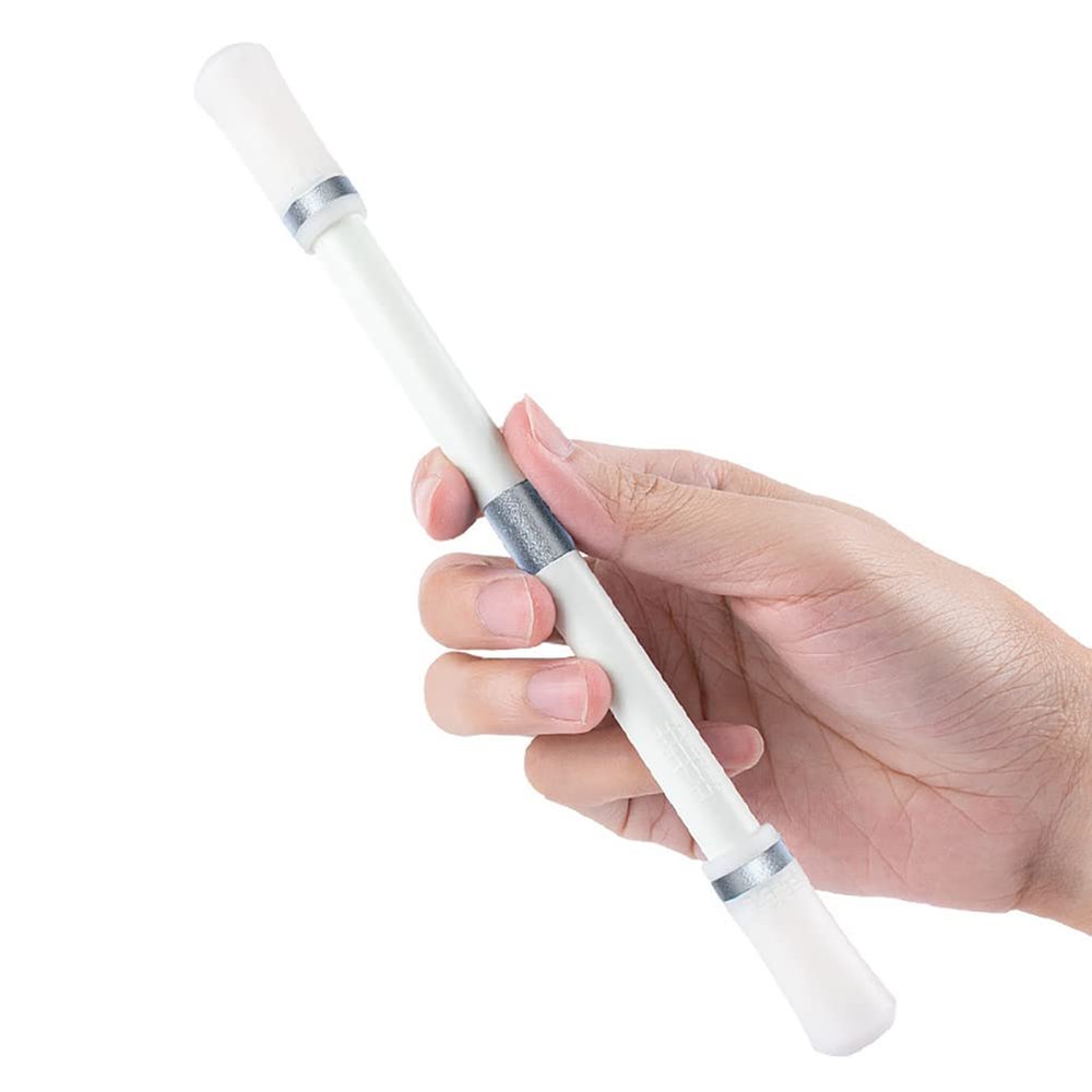 Surakey Spinner Pen Finger Pen Rotating Gaming Gel Pens Flying Pen Finger Rotating Pen Entertainment Release Pressure Toy for Kids Students Teens Student Games Gift (White Silver)