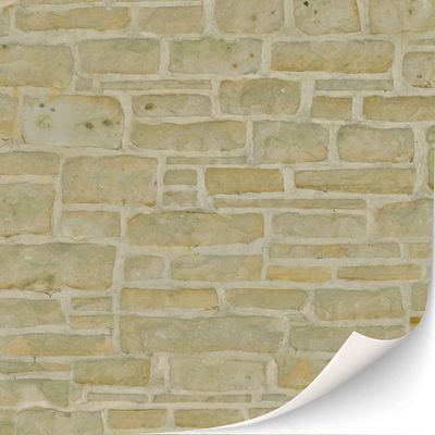 3 Sheets Self-Adhesive Wall Cladding for Dollhouse 1:12 Scale (Limestone)