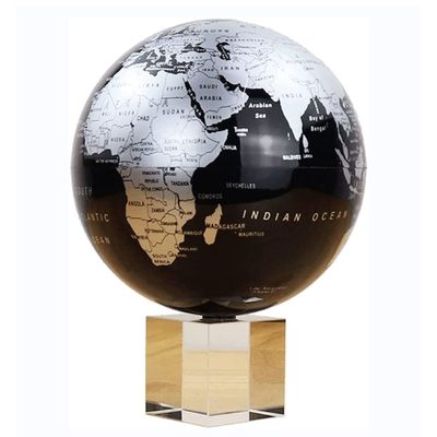 OLOTU Globe Elegant Cute World Globe with Clear Crystal Base Traveler Globe Self-Rotating Glowing Globe 5.9" Diameter Globe for Decor