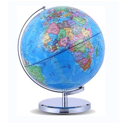 Globe Desktop Earth Globe with Metal Base Educational Geographical Globe for Kids and Adults 9.8 Inch Blue Ocean World Globe Globe for Decor