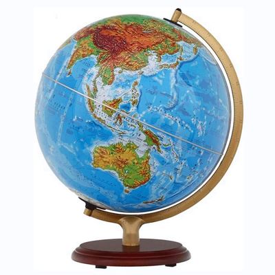 OLOTU Globe Classic Blue Illuminated Globe 360 Rotating World Globe Night Light Built-in Led Globe with Wood Frame Base 9.8" Globe for Decor