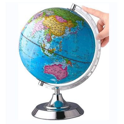 OLOTU Globe World Globe with Metal Stand and Magnifying Glass Geographic Globe Desk Hd Map Globe for Adults and Kids Globe for Decor