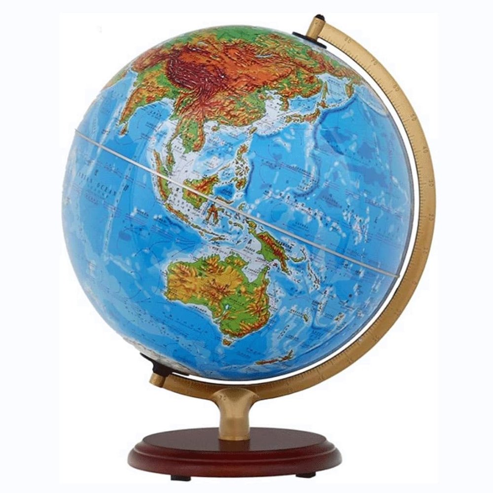OLOTU Globe Newest Edition World Globe with Wooden Stand World Globe Light Kids Globe 32cm/12.5" Globe for Decor