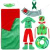 Bencailor Christmas Elf Accessories Elf Clothes Set Including Bathrobe Christmas Sleeping Bag Apron Hammock Shoes Scarf for Xmas New Year Party Decor(Elegant Style) view 1