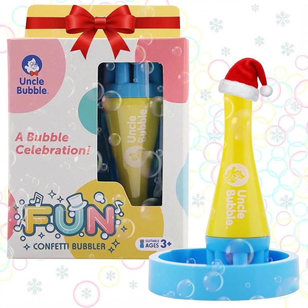 Uncle Bubble Confetti Bubbler 2 Sets - Kiddo Bubble Blower | Make Thousands of Tiny Bubble in One Breath with World Record Best Bubble Solution