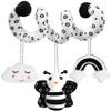 GKDOMS Baby Spiral Hanging Stroller and Car Seat Toys Black and White High Contrast Sensory Toy Newborn Plush Activity Toys Party Favors Quality Gifts for Baby Shower Valentine's-BEE view 1