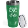 Cycling Green Viking Tumbler 20oz - I Ride To Escape - Bike Lovers Sport Hobby Biking Outdoor Activity Rider Funny Mountain Off Road Uncle view 1