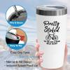 Cycling White Viking Tumbler 20oz - Pretty Stoked To Be - Bike Sport Hobby Biking Outdoor Activity Rider Funny Mountain Workout Off Road Uncle view 4
