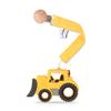 AmazingM Baby Food Grade Silicone Car Teether Toy with Pacifier Clip Holder,Teething Pain Relief Toys Gift Set for 3 Months+ Boys and Girls,Freezer Safe,BPA Free (Bulldozer, Yellow) view 1
