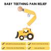 AmazingM Baby Food Grade Silicone Car Teether Toy with Pacifier Clip Holder,Teething Pain Relief Toys Gift Set for 3 Months+ Boys and Girls,Freezer Safe,BPA Free (Bulldozer, Yellow) view 3