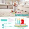 Birthday Cake Cutting Toys, Wooden Play Food Set for Kids Toddlers, Pretend Play Kitchen Toys for Boys Girls view 3