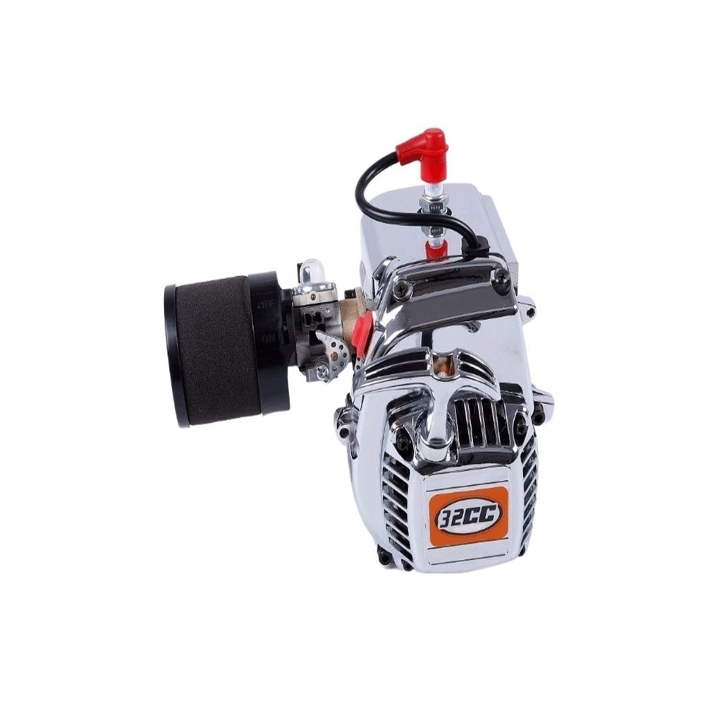 4 Bolts 32cc Chrome Engine 813 Carburetor And NGK Spark Plug) Fit 1/5 HPI Rovan KM BAJA Losi 5ive T FG GoPed RedCat
