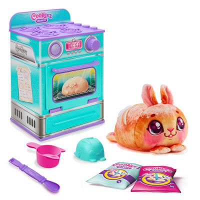 Cookeez Makery Baked Treatz Oven Playset  Interactive Bake & Reveal Toy Oven with Mystery Warm Scented Plush (Barky Bun, Ciacatta Bake, or Wheatney Bunny), Mixing Tools, Dough, & Accessories, 5+