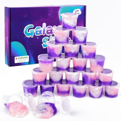 24 Pack Galaxy Slime Kit, Super Soft Stretchy Non-Sticky, Stress Relief Slime Toys for Girls and Boys Party Favors Kids Gift, Best Birthday Gift