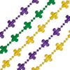 blinkee Non Light Up Fleur de Lis Beaded Necklace for Mardi Gras and Bourbon Street Parties Pack of 12 view 1