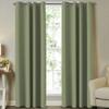 Turquoize Bedroom Blackout Curtains Panels Noise Reducing Thermal Insulated Solid Ring Top Blackout Window Curtains/Drapes, Energy Saving Nursery Curtains, 2 Panels, 52" W x 84" L, Sage view 1