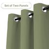 Turquoize Bedroom Blackout Curtains Panels Noise Reducing Thermal Insulated Solid Ring Top Blackout Window Curtains/Drapes, Energy Saving Nursery Curtains, 2 Panels, 52" W x 84" L, Sage view 2