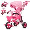 JMMD 8 in 1 Tricycle Stroller with Push Handle, Foldable Trike with 360 Swivel Seat, Reclining Backrest, All-Terrain Wheels, Dual Brakes, Canopy & Storage, Gift for Kids 18 Months to 5 Years, Pink view 1