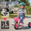 JMMD 8 in 1 Tricycle Stroller with Push Handle, Foldable Trike with 360 Swivel Seat, Reclining Backrest, All-Terrain Wheels, Dual Brakes, Canopy & Storage, Gift for Kids 18 Months to 5 Years, Pink view 4
