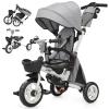 JMMD 8 in 1 Tricycle Stroller with Push Handle, Foldable Trike with 360 Swivel Seat, Reclining Backrest, All-Terrain Wheels, Dual Brakes, Canopy & Storage, Gift for Kids 18 Months to 5 Years, Gray view 1