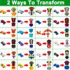 [1 Gold Egg] 24 Pack Prefilled Easter Egg Filled with Transform Car Robot Toys, 24 Eggs + 24 Car Robot Toys for Kids, Easter Basket Stuffers Classroom Exchange for Boys 24 Vehicle Party Favor Egg Hunt view 4