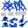 Rcarmumb Alloy Front Rear Suspension Arm & Steering Blocks Caster Blocks C-Hubs Stub Axle Carriers Upgrades Part for 1/10 Slash 4x4 VXL,Stampede 4X4 VXL,Rustler 4X4 VXL,Hoss 4X4 VXL,Navy Blue view 1