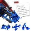 Rcarmumb Alloy Front Rear Suspension Arm & Steering Blocks Caster Blocks C-Hubs Stub Axle Carriers Upgrades Part for 1/10 Slash 4x4 VXL,Stampede 4X4 VXL,Rustler 4X4 VXL,Hoss 4X4 VXL,Navy Blue view 2