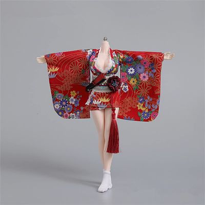 1/6 Scale Female Clothes, Japanese Kimono Dress Costume Clothing for 12inch Female PH TBL JO Action Figure Body (A-Short Version)
