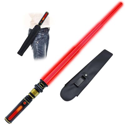 Gianby Light Up Saber for Kids, Red Light Swords with FX Sound, Expandable Light Swords Set for Galaxy War Fighter Warriors, Halloween Dress Up Parties (with Belt Clip)