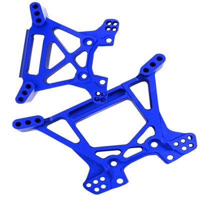 Rcarmumb RC Alloy Front Rear Shock Tower Upgrades Part for Rustler BL-2S 4WD(#67164-4),Replaces 6738 6739,Navy Blue