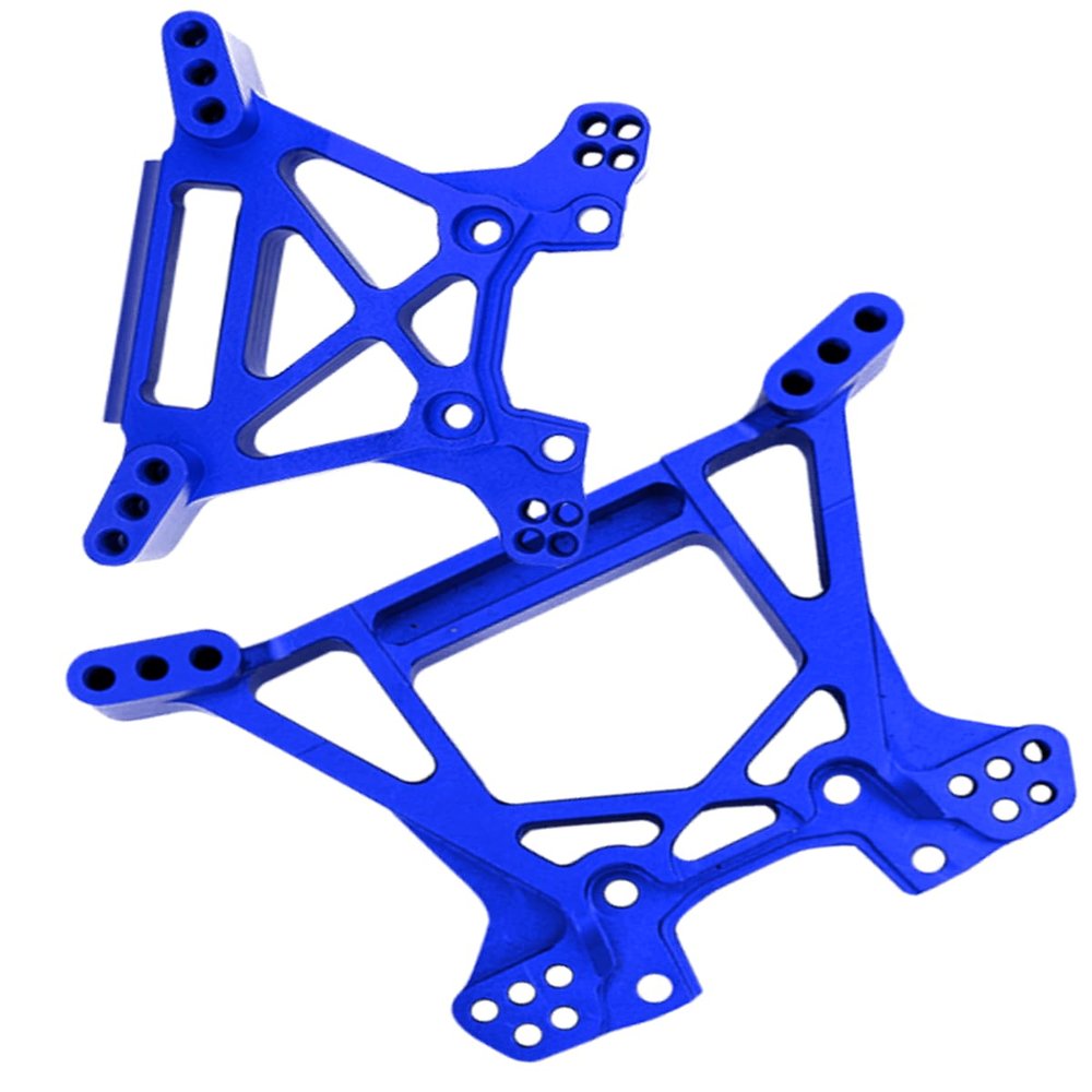 Rcarmumb RC Alloy Front Rear Shock Tower Upgrades Part for Rustler BL-2S 4WD(#67164-4),Replaces 6738 6739,Navy Blue