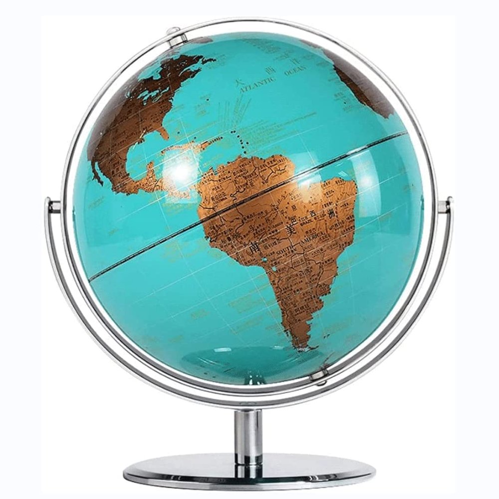 Globe World Globe Antique Desktop Geo Globe 720 Rotating Globe Educational Map Adult Kids School, Home Office 10 Inch Diameter Globe for Decor