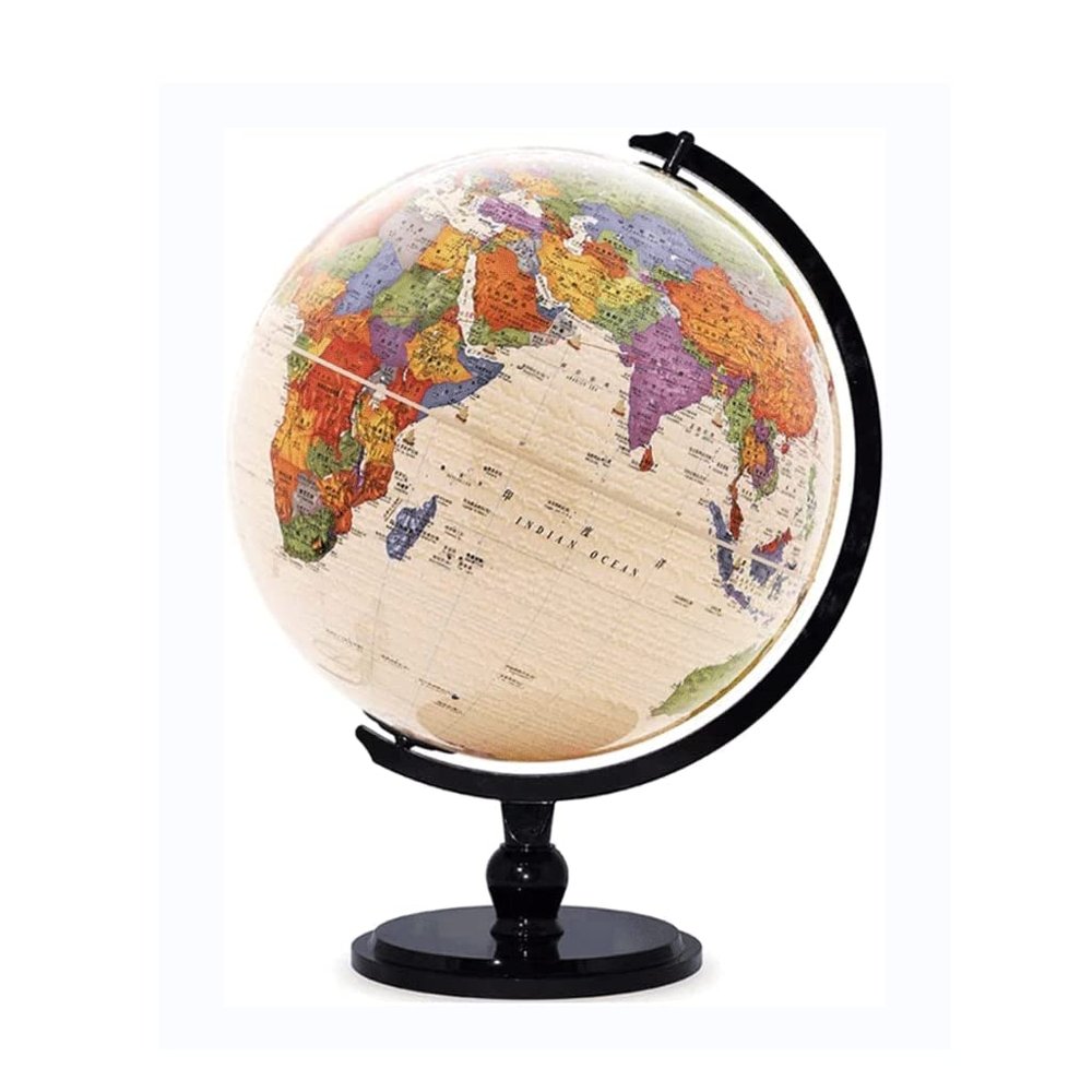 OLOTU Globe Large World Globe Educational Adult Geographical Globe Retro Desktop Globe with Black Base Desk, Bookshelf Globe 12.5 Inch Globe for Decor