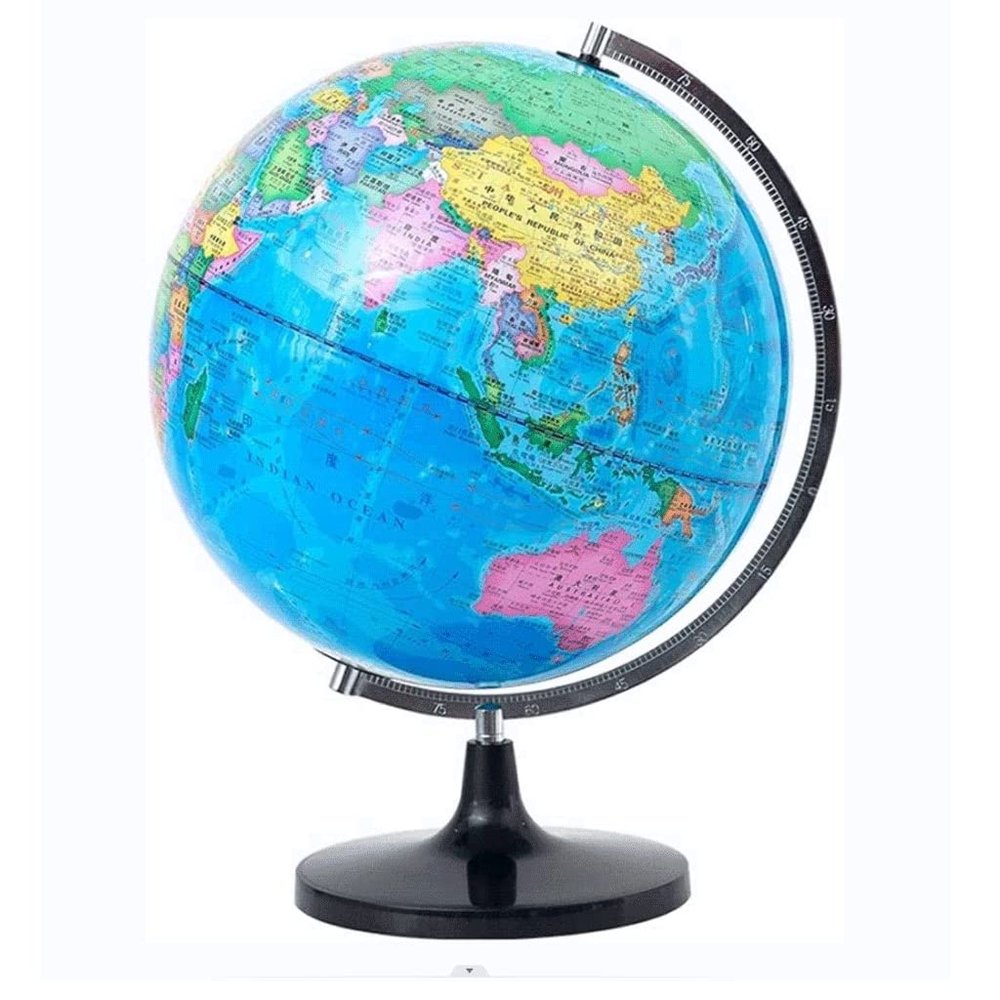 OLOTU Globe Newest Large World Globe with Stand and Magnifying Glass Lighting World Globe Educational Geographical Globe 12.5 Inch Diameter Globe for Decor