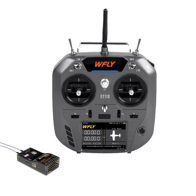 WFLY ET10 RC Transmitter 10ch RC Radio Nano or Micro Interface Support CRSF ELRS Potentiometer Rocker with RF209S RC Receiver for FPV Drones