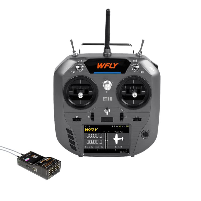 WFLY ET10 RC Transmitter 10ch RC Radio Nano or Micro Interface Support CRSF ELRS Potentiometer Rocker with RF209S RC Receiver for FPV Drones