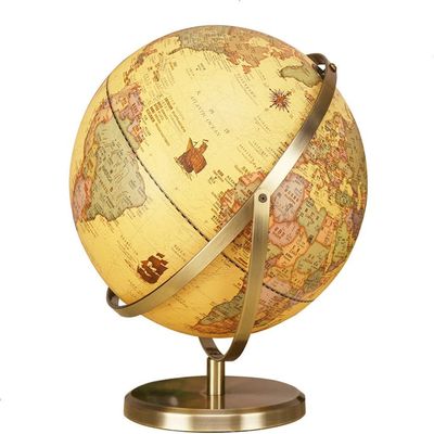 OLOTU Globe 12.5 Inch 720 Rotating World Globe Desktop Geo Globe Retro Ship Decorative Globe Adult Kids Globe World Globe with Stand Globe for Decor